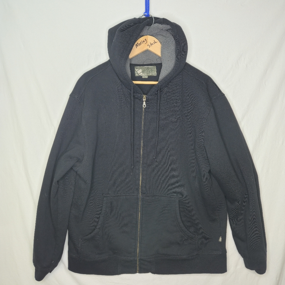 Bc Clothing Men's Balck Gray Plush Lined Front Zip Hoodie Size XL